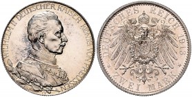 Preussen Wilhelm II. 1888-1918 2 Mark 1913 A 25-jähriges Regierungsjubiläum J. 111. 
l.ber. f.st