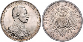 Preussen Wilhelm II. 1888-1918 3 Mark 1913 A 25-jähriges Regierungsjubiläum J. 112. 
 vz-st