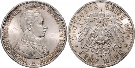 Preussen Wilhelm II. 1888-1918 5 Mark 1914 A J. 114. 
 vz-st