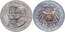 Sachsen Friedrich August III. 1904-1918 5 Mark 1909 (E) Zur 500-Jahrfeier der Universität Leipzig J. 139. 
dunkle Patina vz-st/f.st