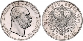 Sachsen - Altenburg Ernst 1853-1908 2 Mark 1901 A Zum 75. Geburtstag des Herzogs J. 142. 
Prachtexemplar! PP