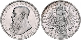 Sachsen - Meiningen Georg II. 1866-1915 3 Mark 1908 D J. 152. 
 f.vz/vz-st
