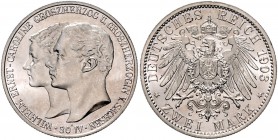 Sachsen - Weimar-Eisenach Wilhelm Ernst 1901-1918 2 Mark 1903 A Zur Hochzeit mit Caroline von Reuß J. 158. 
 vz-st/st
