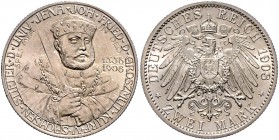 Sachsen - Weimar-Eisenach Wilhelm Ernst 1901-1918 2 Mark 1908 (A) Zur 350-Jahrfeier der Universität Jena J. 160. 
 st