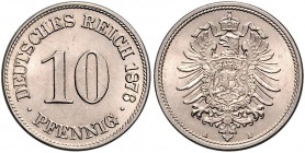 Kaiserreich Kleinmünzen 10 Pfennig 1876 A J. 4. 
 f.st