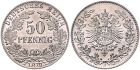 Kaiserreich Kleinmünzen 50 Pfennig 1877 B J. 7. 
 st