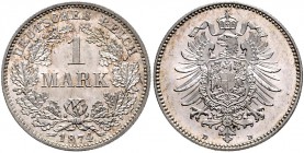 Kaiserreich Kleinmünzen 1 Mark 1874 D J. 9. 
 st