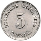 Kaiserreich Kleinmünzen 5 Pfennig 1908 Einseitiger Abschlag der Wertseite, Rückseite leer J. zu 12. Schaaf 12M5. 
1,18g vz