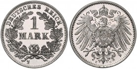 Kaiserreich Kleinmünzen 1 Mark o.J. E Probeprägung in Kupfer-Nickel J. zu 17. Schaaf - (vgl. 17M3). 
4,9g, in diesem Material und Gewicht nicht bei S...