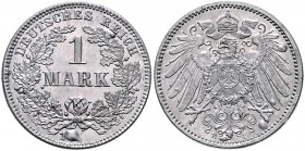 Kaiserreich Kleinmünzen 1 Mark o.J. E Probeprägung in Zink, Aluminium plattiert J. zu 17. Schaaf 17M3. 
3,9g, sehr selten vz