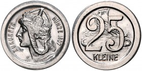 Kaiserreich Kleinmünzen 25 Kleine 1907 o. Mzz. Germania nach links, Zukunfts Münze 1907 Schaaf o.Nr. Seite 91. 
Nickel unzirkuliert