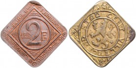 Nebengebiete - Notmünzen der Stadt Gent 2 Franken 1915 J. 614. 
Stf. f.vz