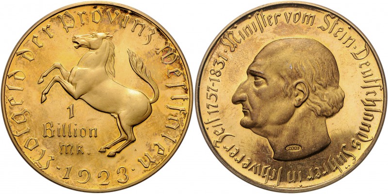 Nebengebiete - Westfalen 1 Billion Mark 1923 Spätere Prägung der Hamburger Münze...