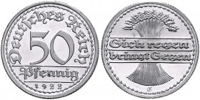 Ersatz- u.Inflationsmünzen 1919-1923 50 Pfennig 1922 E J. 301. 
 PP