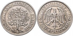 Weimarer Republik 5 Reichsmark 1932 D Eichbaum J. 331. 
 ss-vz