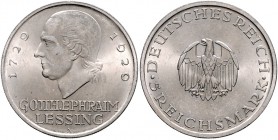 Weimarer Republik 5 Reichsmark 1929 A Zum 200. Geburtstag von Gotthold Ephraim Lessing J. 336. 
 f.st