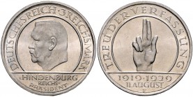 Weimarer Republik 3 Reichsmark 1929 F Zum 10. Jahrestag der Weimarer Verfassung J. 340. 
 vz-st