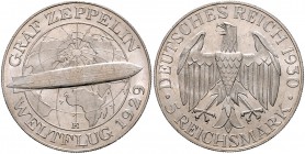 Weimarer Republik 5 Reichsmark 1930 E Zum Weltflug des Graf Zeppelin" 1929 J. 343. "
 vz