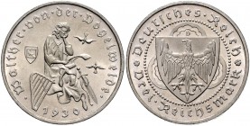 Weimarer Republik 3 Reichsmark 1930 D Zum 700. Todestag von Walther von der Vogelweide J. 344. 
 st
