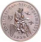 Weimarer Republik 3 Reichsmark 1930 Vogelweide Einseitige Kupferprobe der Portraitseite, Rand glatt. In der Literatur bisher nicht bekannt. J. zu344. ...