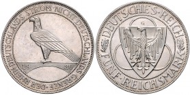 Weimarer Republik 5 Reichsmark 1930 G Zur Rheinlandräumung J. 346. 
 f.st