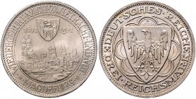 Weimarer Republik 3 Reichsmark 1931 A Zum 300. Jahrestag des Brandes von Magdeburg J. 347. 
 f.st