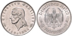 Drittes Reich 2 Reichsmark 1934 F Zum 175. Geburtstag von Friedrich v. Schiller J. 358. 
 vz