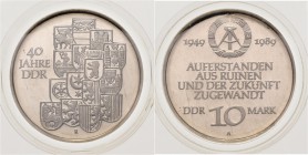 DDR 10 Mark 1989 A 40 Jahre DDR J. 1630. 
verschweißt PP