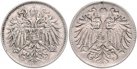 RDR - Österreich Franz Joseph I. 1848-1916 10 Heller o.J. (1892-1914) Fehlprägung: zweimal Wappenseite, einmal incus 
 vz