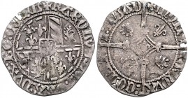 Belgien - Flandern Charles le Téméraire 1467-1477 Groschen o.J. v. Gelder-Hoc 25-3. 
kl.Sf.a.Rd., 1,61g ss