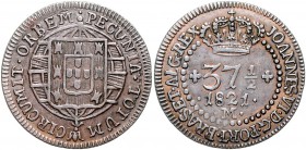 Brasilien Joao VI. 1818-1822 37 1/2 Reis 1821 M KM 317.1. 
5,35g ss