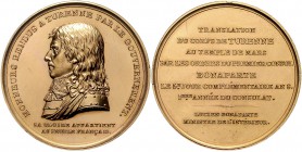 Frankreich Consulat 1799-1804 Bronzemedaille 1800 vergoldet (v. H. Auguste) a.d. Überführung des frz. Heerführers Henri de Turenne in den Invalidendom...