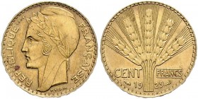 Frankreich III. République 1871-1940 100 Francs 1929 ESSAI Probe von Turin in Br.-Aluminium Gad. 1145. 
winz. Fl. u. Kr. ss-vz
