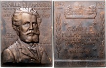 Frankreich Etat Francais 1940-1944 Bronze-Plakette 1942 (v. Abel La Fleur) a.d. 100. Geburtstag von Camille Flammarion, Gründer der Astronomischen Ges...