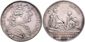 Frankreich - Korsika Louis XV. 1715-1774 Silberjeton 1769 (Sign.: B. Duviv.) a.d. Sieg von Ponte Nuvo Feuardent 880. 
 ss-vz