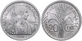 Französisch-Indochina 20 Cent 1945 ESSAI KM E39. 
 vz-st
