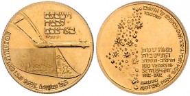 Israel Goldmedaille 1982 auf 100 Jahre Ansiedelung in Palästina 
700er Gold, 17,95mm 4,4g st