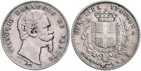 Italien Vittorio Emanuele II. 1859-1878 1 Lira 1860 GORI Firenze / Florenz Monten. 117. KM 9. 
 ss