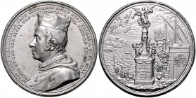 Italien - Sizilien Zinnmedaille 1678 (v. Hamerani) auf Kardinal Ludovico Portocarrero Wurzbach 7631. 
45,4mm 33,3g vz