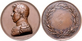 Italien - Savoyen Carlo Felice 1821-1831 Bronzemedaille o.J. (v. Barré) a.d. Prinzen Charles Amédé von Sayoyen-Cargnan, Rs. mit leerem Gravurfeld Coll...