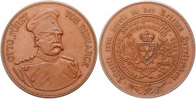 Sammlung Otto v. Bismarck Bronzemedaille 1885 (v. Lauer, unsign.) auf seinen 70. Geburtstag und 50-jähriges Dienstjubiläum Bennert 27. Slg. Bö. 5053 (...