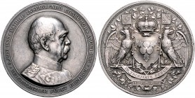 Sammlung Otto v. Bismarck Silbermedaille 1885 (v. K. Schwenzer) auf seinen 70. Geburtstag und 50-jähriges Dienstjubiläum Bennert 34. Slg. Bö. 5064 (Ae...