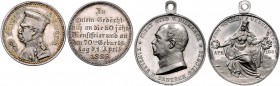 Sammlung Otto v. Bismarck Lot von 7 Stücken: (v. Lauer u. Loos) auf seinen 70. Geburtstag u. 50-jähriges Dienstjubiläum 1885, Kupfermedaille 24,5mm 6,...