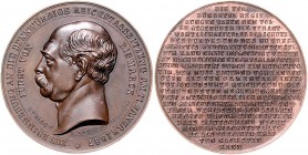 Sammlung Otto v. Bismarck Bronzemedaille 1887 (v. Bergmann unsign./Verlag E. Secker. Hamburg) auf die Reichstagssitzung vom 11. Januar Bennert 48. Slg...