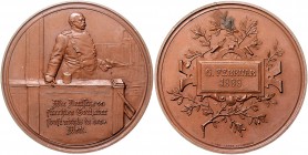 Sammlung Otto v. Bismarck Bronzemedaille 1888 (v.Lauer) auf seine Reichstagsrede Bennert 52. Slg. Bö. 5148. 
kl.Fl., 50,2mm 51,2g f.st