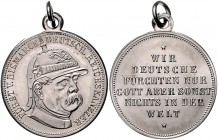 Sammlung Otto v. Bismarck Weißmetallmedaille o.J. (unsign.) auf seine Reichstagsrede Bennert -. Slg. Bö. -. 
28,6mm 10,1g, m.Orig.Öse u.Ring f.st