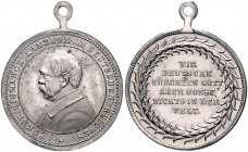 Sammlung Otto v. Bismarck Zinkmedaille o.J. (unsign.) auf seine Reichstagsrede Bennert 407. Slg. Bö. 5217. 
26,6mm 6,4g m.Orig.Öse f.vz