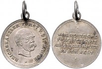 Sammlung Otto v. Bismarck Silbermedaille o.J. (unsign.) auf seine Reichstagsrede Bennert -. Slg. Bö. 5103. 
16,5mm 11,5g m.Orig.Öse u. Ring vz