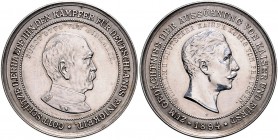 Sammlung Otto v. Bismarck Silbermedaille 1894 (v. Oertel, unsign.) auf seine Aussöhnung mit Kaiser Wilhelm II., mit Riffelrand Bennert 122. Slg. Bö. 5...