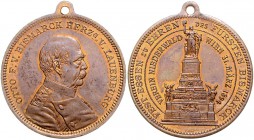 Sammlung Otto v. Bismarck Bronzemedaille 1894 (v. Lauer) a.d. Festessen am 31. März zu Ehren des Fürsten Bismarck des Vereines Niederwald in Wien Benn...